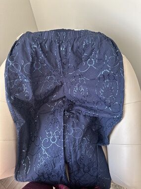 Wide leg intrepid blue pants with intricate beading